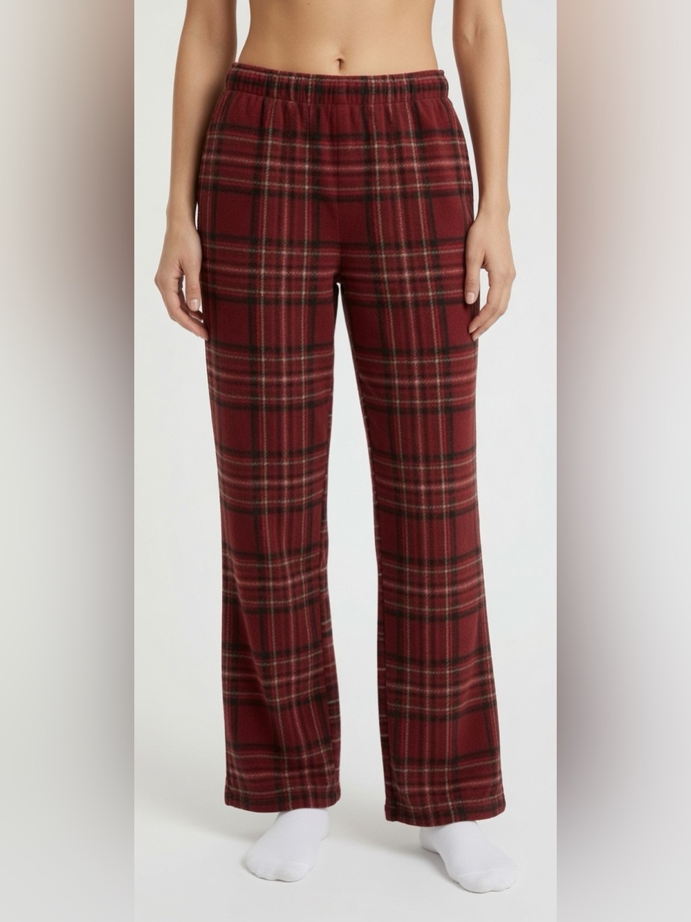 🌸 SKIMS Fleece Lounge Pant | Brick Holiday Plaid | S | NWOT 🏷️ - Picture 1 of 5